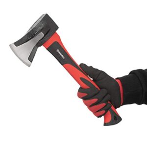 intertool 15” wood splitting hatchet, 2.2 lbs, small splitter maul, firewood camp axe, shock absorbing anti-slip handle ht-0274