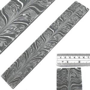 Custom Hand Forged Damascus Steel Feather 12" Billet for Knife Making