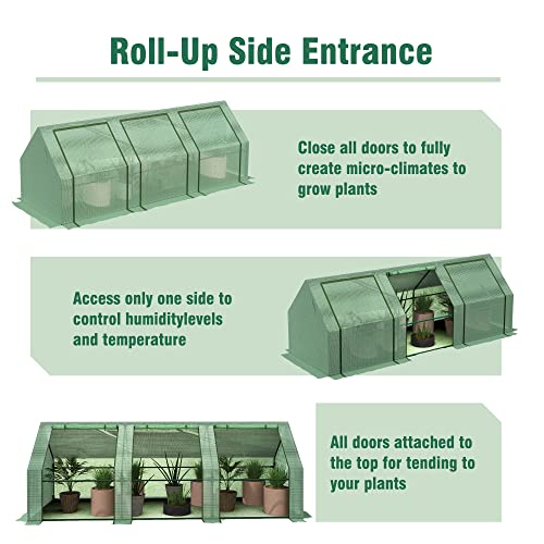 Sundale Outdoor Green House Kits to Build for Outside Winter,106 x 35 x 35 Inch Tunnel Small Greenhouses for Outdoors,Indoor Outdoor Pop Up Greenhouse with Doors, Portable Greenhouses with Cover