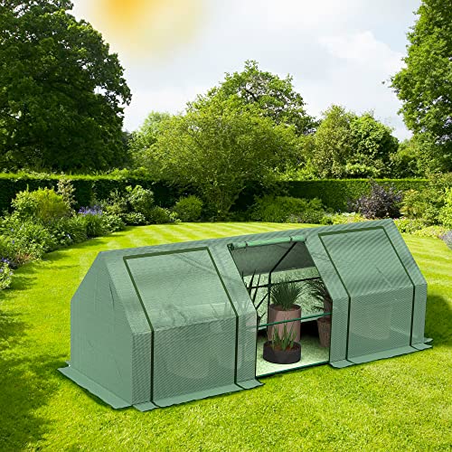 Sundale Outdoor Green House Kits to Build for Outside Winter,106 x 35 x 35 Inch Tunnel Small Greenhouses for Outdoors,Indoor Outdoor Pop Up Greenhouse with Doors, Portable Greenhouses with Cover