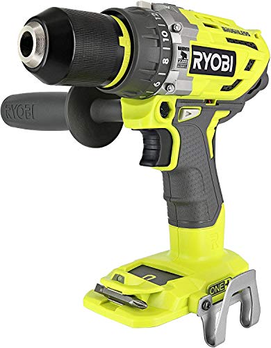 Ryobi P251 One+ 18V Lithium Ion 750 Inch Pound Brushless Hammer Drill Driver w/ 3 Drilling Modes, 24 Position Clutch, and Ergonomic Handle (Renewed)