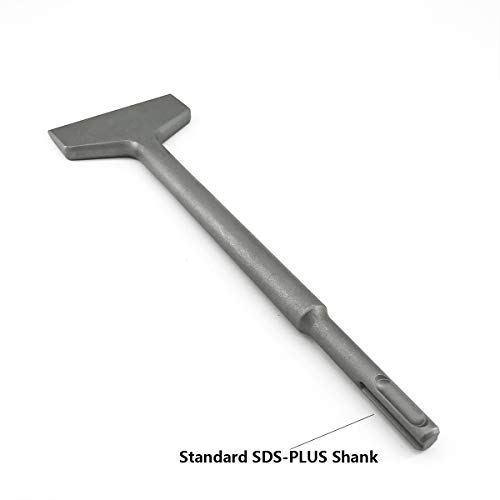 SPKLINE 3 Inch Wide Tile & Thinset Scaling Chisel SDS-Plus Shank 3" x 10" Thinset Scraper Wall and Floor Scraper Works with All Brands of SDS-Plus Rotary Hammers and Demolition Hammers