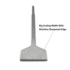 SPKLINE 3 Inch Wide Tile & Thinset Scaling Chisel SDS-Plus Shank 3" x 10" Thinset Scraper Wall and Floor Scraper Works with All Brands of SDS-Plus Rotary Hammers and Demolition Hammers