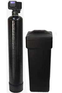 fleck 5600sxt on demand water softener with resin made in usa/canada, 40,000 grains, black