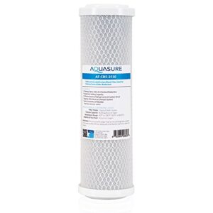 aquasure pioneer series carbon block water filter - 10" x 2.5" 5 micron coconut shell carbon