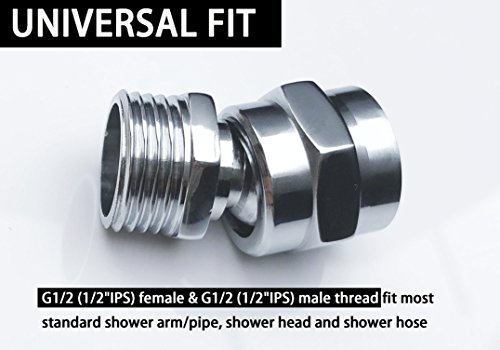 MissMin shower head swivel adapter ball joint,showerhead adjustable connector,brushed nickel