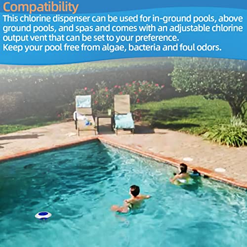 ANTOBLE Pool Chlorine Floater, Floating Chemical Bromine Chlorine Dispenser with Thermometer for Indoor & Outdoor Swimming Pools, Up-to 3 Inch Bromine Tablet Holder