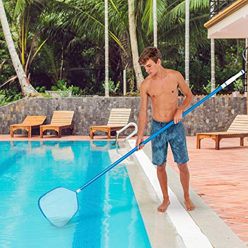 U.S. Pool Supply Professional Heavy Duty Large 15" Swimming Pool Leaf Skimmer Net - Strong Aluminum Frame for Faster Cleaning & Easier Debris Pickup and Removal