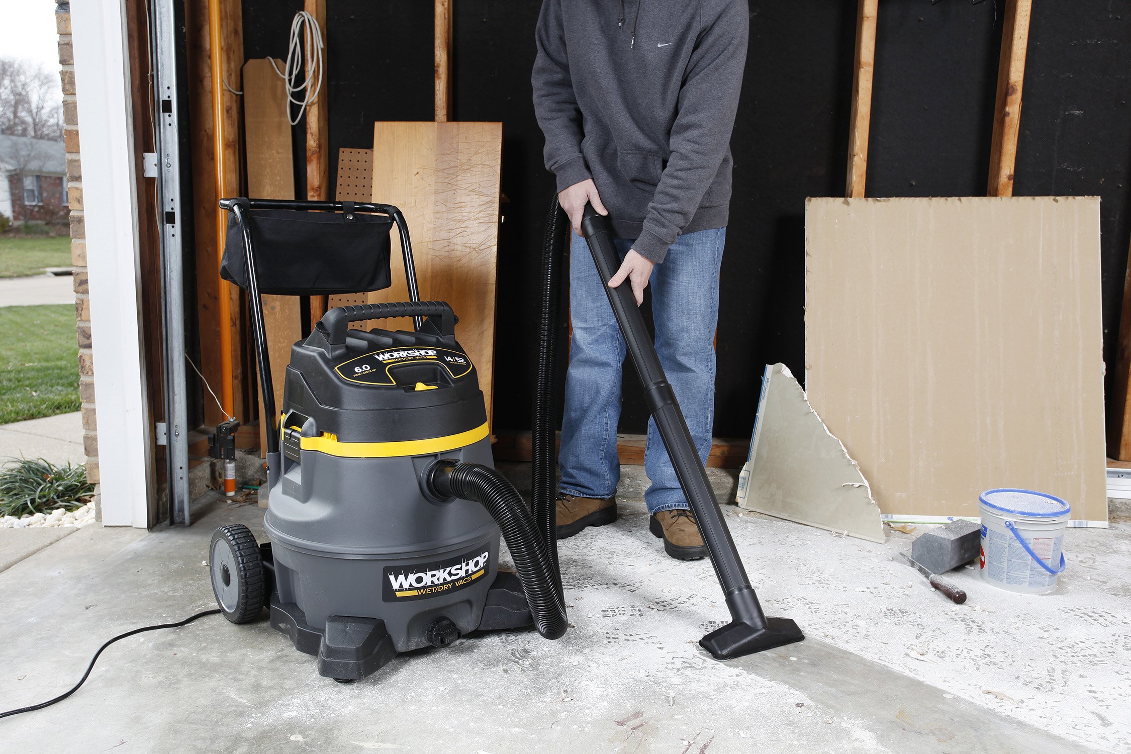 WORKSHOP Wet Dry Vac WS1400CA, 14-Gallon Shop Vacuum Cleaner, 6.0 Peak HP w/ hose and filter