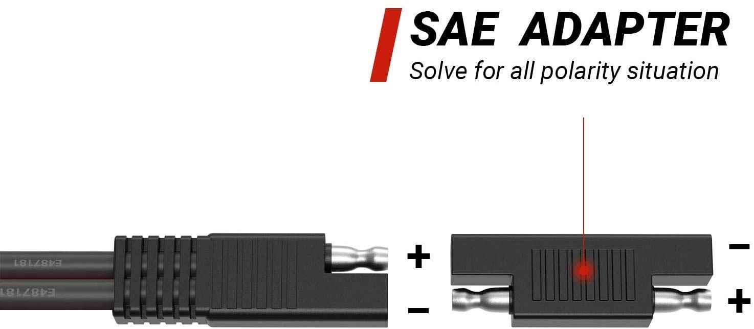 SolarEnz Camper Plug Adapter 2 Pin Power Industrial Circular to SAE Adapter Solar Cable Solar Panels for RV,Forrest River RV with Solar Plug Outlet Suitcase LP-20 Waterproof Solar Panel Connector