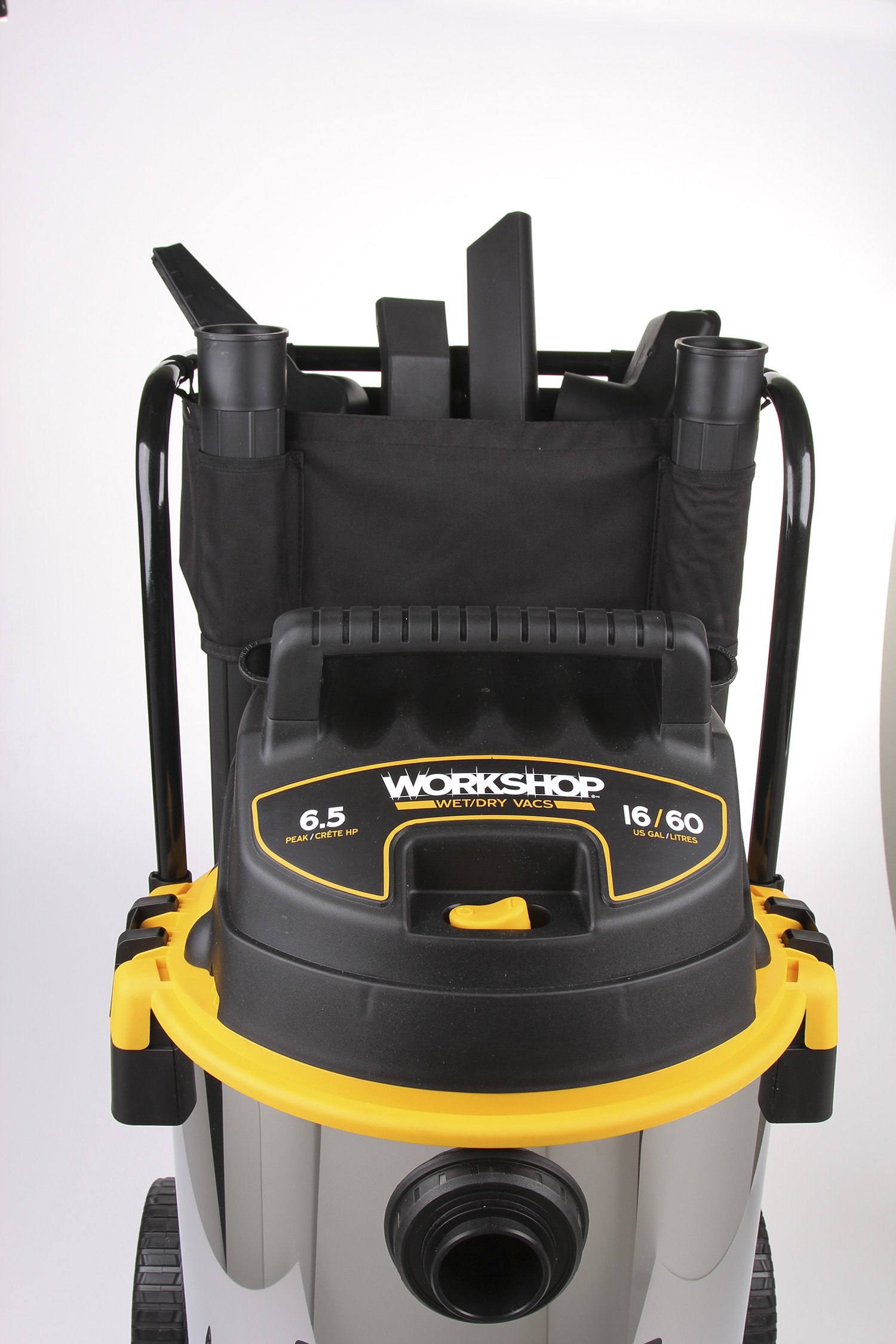 WORKSHOP Wet/Dry Vacs WS1600SS Stainless Steel 6.5-Peak Wet Dry Vacuum Cleaner, 16 Gallon w/ attachment and hose