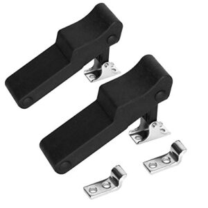 adrivwell 2pcs flexible soft black rubber draw latch over center thermoplastic elastomer boat latch with concealed keeper for cooler, boat compartment,cargo box