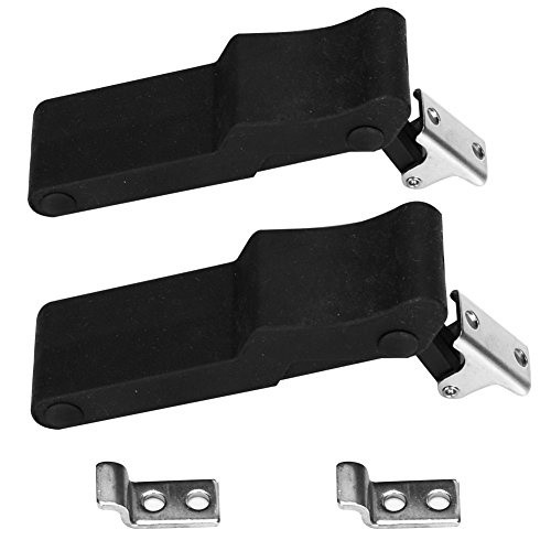 ADrivWell 2pcs Flexible Soft Black Rubber Draw Latch Over Center thermoplastic elastomer Boat Latch with Concealed Keeper for Cooler, Boat Compartment,Cargo Box