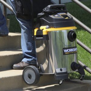 WORKSHOP Wet/Dry Vacs WS1600SS Stainless Steel 6.5-Peak Wet Dry Vacuum Cleaner, 16 Gallon w/ attachment and hose