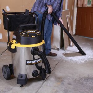 WORKSHOP Wet/Dry Vacs WS1600SS Stainless Steel 6.5-Peak Wet Dry Vacuum Cleaner, 16 Gallon w/ attachment and hose