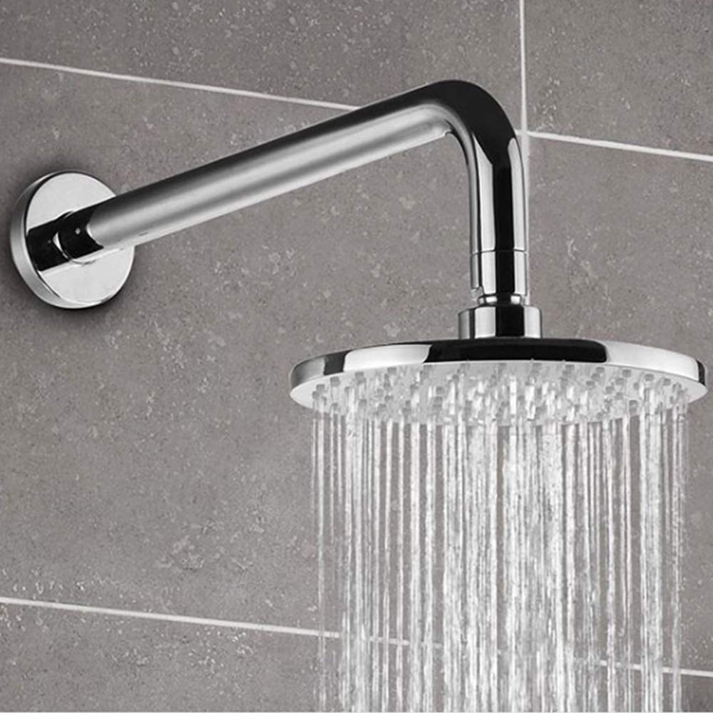 NearMoon Shower Arm, Extra Fixed Arm with Flange, Stainless Steel Wall-Mounted ShowerHead Arm (15 Inch, Chrome Finish)