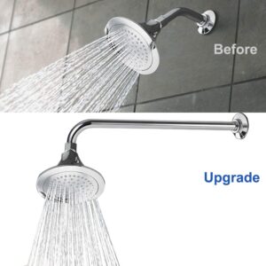 NearMoon Shower Arm, Extra Fixed Arm with Flange, Stainless Steel Wall-Mounted ShowerHead Arm (15 Inch, Chrome Finish)