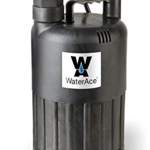 WaterAce WA80UP Submersible Utility Pump, 1/2 HP, Black