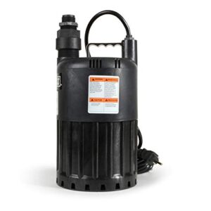 WaterAce WA80UP Submersible Utility Pump, 1/2 HP, Black