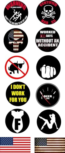 12 pcs Construction Worker Hard Hat Sticker Set, 2 inches - Hardhat Decals Helmet Label Rude Funny