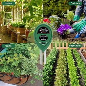 Soil PH Meter Soil Moisture Sensor 3-in-1 Soil Moisture/Light/pH Test Kit for Indoor/Outdoor Plants Care(No Battery Needed)