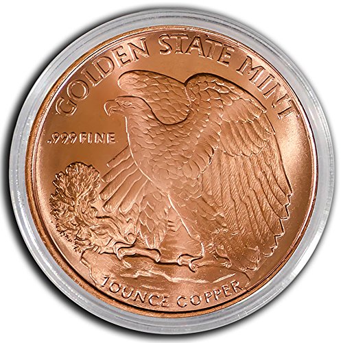 Pack of 10 Walking Liberty 1 oz Copper Round Medallion in Protective Capsules