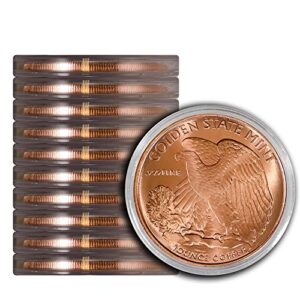 Pack of 10 Walking Liberty 1 oz Copper Round Medallion in Protective Capsules