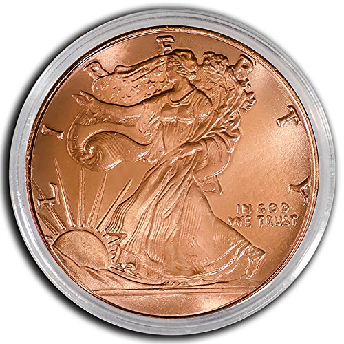 Pack of 10 Walking Liberty 1 oz Copper Round Medallion in Protective Capsules