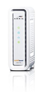 arris surfboard sb6190 32x8 docsis 3.0 cable modem with 1.4 gbps download and 262 upload speeds, white (non-retail packaging)