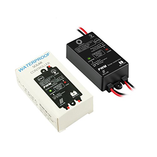SolarSynthesis Solar Charge Controller Waterproof, 5A Solar Panel Controller 6V/12V Auto 24Hours Load on IP67 Waterproof Solar Controller for Lead-Acid Battery Charge and Discharge Control