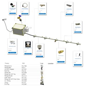 mistcooling system - high pressure misting system - stainless steel tubing - 1500 psi misting pump - diy misting system - residential, commercial & industrial - (18 ft mist line - 10 nozzles)