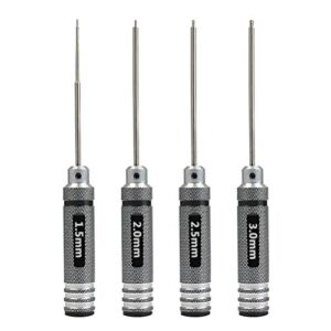 OFNMY 4pcs Hex Screw Driver Tools Kit Set 1.5mm 2.0mm 2.5mm 3.0mm Metric RC Helicopter Screw driver