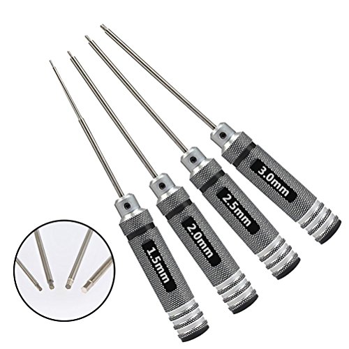 OFNMY 4pcs Hex Screw Driver Tools Kit Set 1.5mm 2.0mm 2.5mm 3.0mm Metric RC Helicopter Screw driver