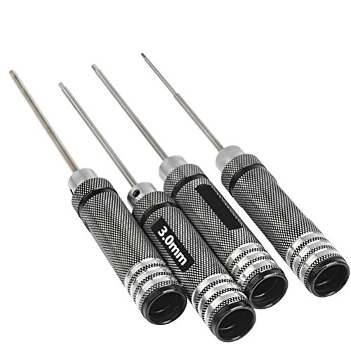 OFNMY 4pcs Hex Screw Driver Tools Kit Set 1.5mm 2.0mm 2.5mm 3.0mm Metric RC Helicopter Screw driver