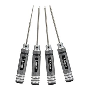 OFNMY 4pcs Hex Screw Driver Tools Kit Set 1.5mm 2.0mm 2.5mm 3.0mm Metric RC Helicopter Screw driver