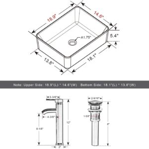 eclife 24" Bathroom Vanity Sink Combo White Stand Cabinet Rectangle White Ceramic Vessel Sink & Chrome Water Save Faucet & Solid Brass Pop Up Drain with Mirror (T03 B02W)