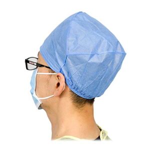 100pcs disposable working hair cap with elastic sms easy breathe cool and strong head cover blue