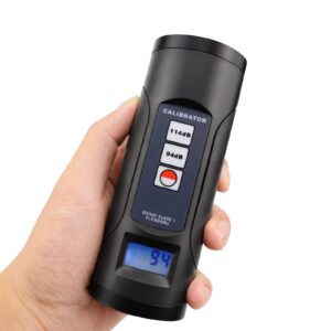 digital sound level meter calibrator 94db & 114db for 1/2" and 1" inch microphone, professional noise decibel calibration tool measurement accuracy check