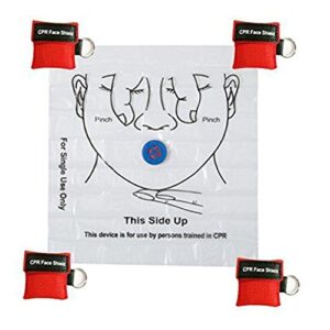 LSIKA-Z 25pcs CPR Face Shield Mask Keychain Keying CPR Face Shields Pocket Mask For First Aid or CPR Training (Red-25)