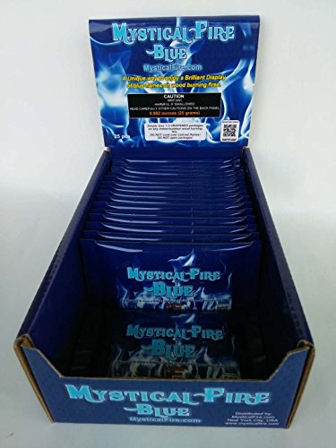 Mystical Fire Blue Campfire Fireplace Colorant Packets (25 Pack, Mystical Fire Blue)