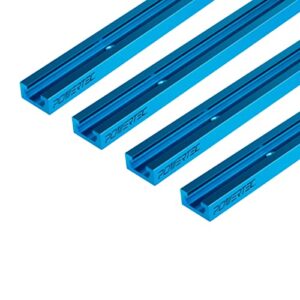 powertec 71373 48 inch double-cut profile universal t-track with predrilled mounting holes, 4 pack, aluminum t track for woodworking jigs and fixtures, drill press table, router table, workbench