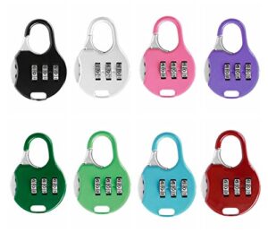 zpliust 3 digit combinations padlock the safe cipher lock resettable code lock, color locks (8 pack)