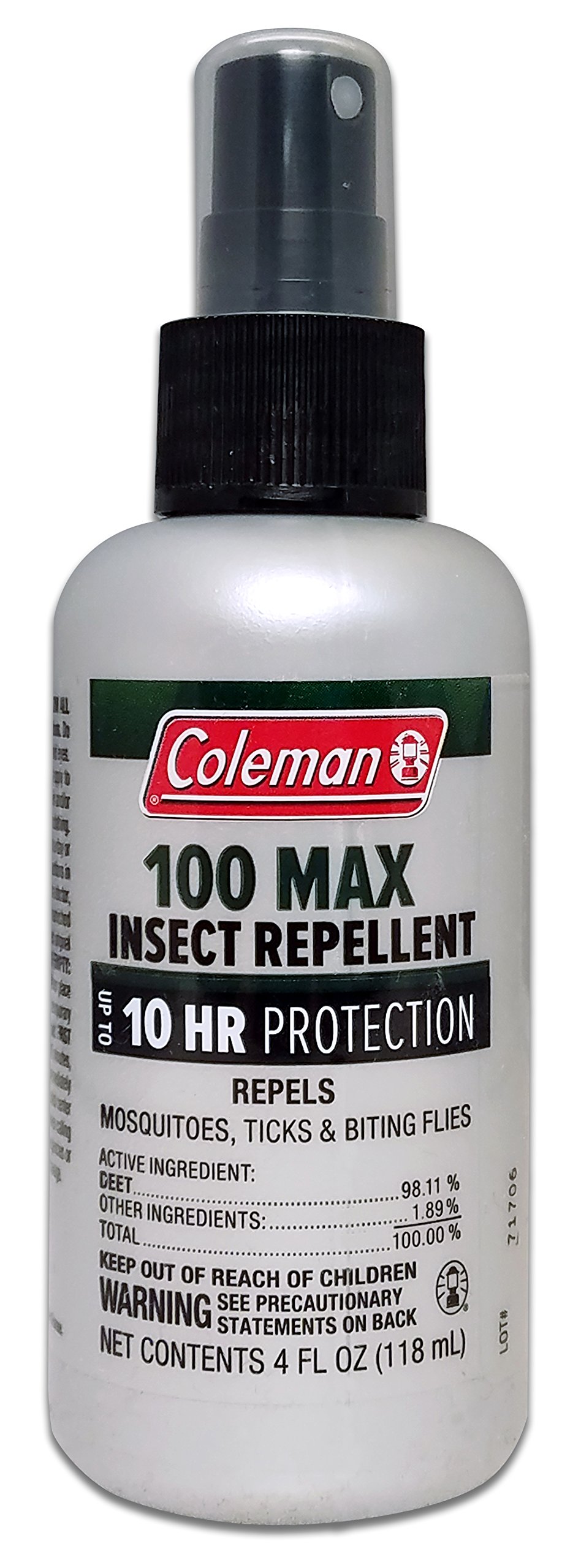 Coleman Max 100% Deet Insect Repellent - 4 oz Pump - Pack of 2 - w/ (6) Healthandoutdoor Hand WipesQ