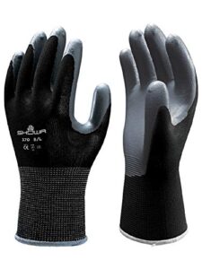 24 pair - showa atlas 370 black work gloves size medium 370bm-07 (2 dozen)
