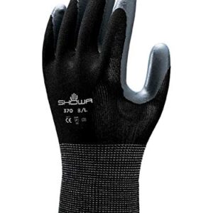 24 Pair - Showa Atlas 370 Black Work Gloves Size Medium 370BM-07 (2 Dozen)