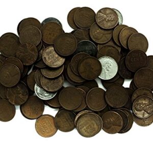 1 P, D, S Wheat Pennies Collection of 100 Various Dates + Bonus 10 Coins Circulated