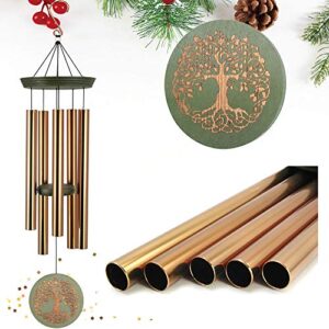 windchimes outdoor deep tone,large memorial wind chimes for loss of loved one engrave tree of life,sympathy wind chimes for oouside, gifts for mother,garden home yard hanging decor
