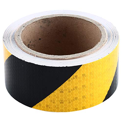 Homend 2" X 30 Feet Reflective Hazard Caution Stripe Tape Yellow And Black Waterproof (2" X 30 Feet)