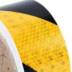 Homend 2" X 30 Feet Reflective Hazard Caution Stripe Tape Yellow And Black Waterproof (2" X 30 Feet)