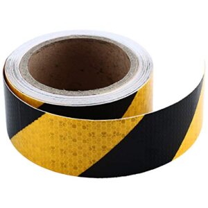 Homend 2" X 30 Feet Reflective Hazard Caution Stripe Tape Yellow And Black Waterproof (2" X 30 Feet)